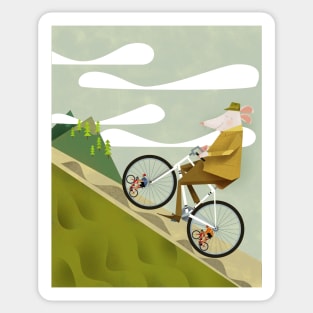 Hamster Cyclist Road Bike Poster Sticker